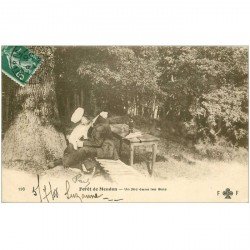 carte postale ancienne 92 MEUDON. Forêt. Un Nid d'amoureux dans les Bois 1908