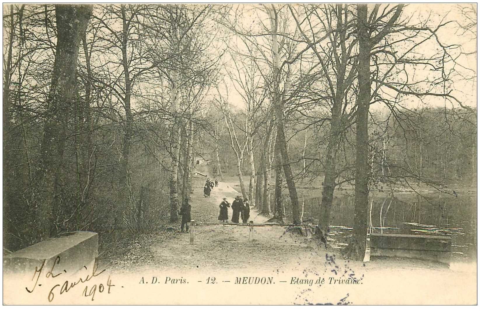 carte postale ancienne 92 MEUDON. Etang de Trivaux 1904