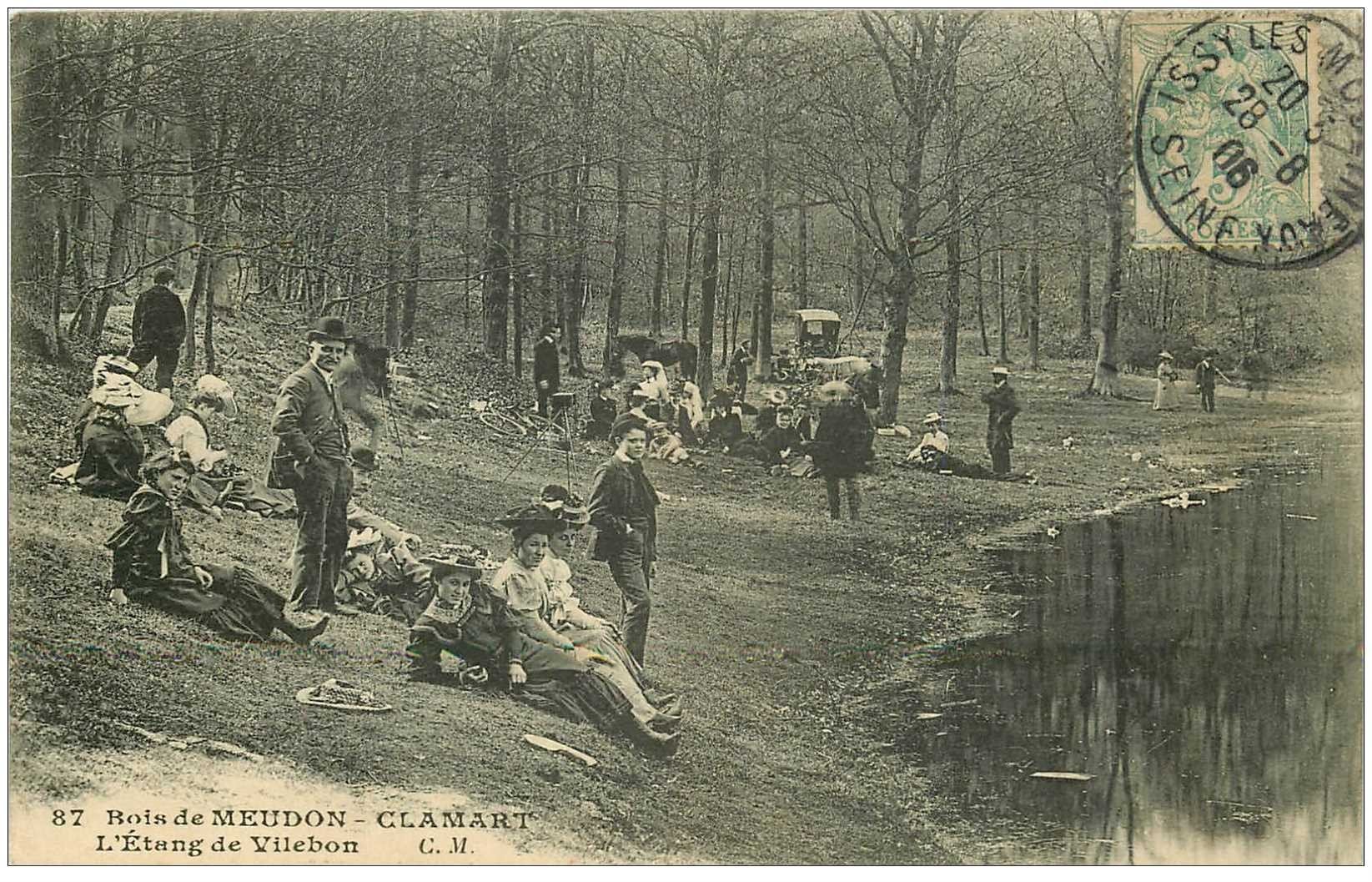 carte postale ancienne 92 MEUDON. CLAMART. L'Etang de Villebon dans le Bois 1906. Impeccable