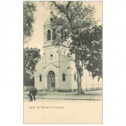carte postale ancienne 92 MARNES LE COQUETTE. L'Eglise vers 1900