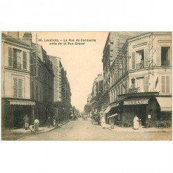 carte postale ancienne 92 LEVALLOIS PERRET. Tabac rue de Cormeille 1910