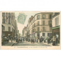 92 LEVALLOIS PERRET. Rues Chevalier et des Arts 1906 Restaurant et Café des Arts