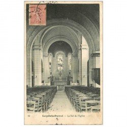 carte postale ancienne 92 LEVALLOIS PERRET. Nef de l'Eglise 1906