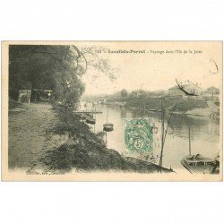 carte postale ancienne 92 LEVALLOIS PERRET. Ile de la Jatte 1907