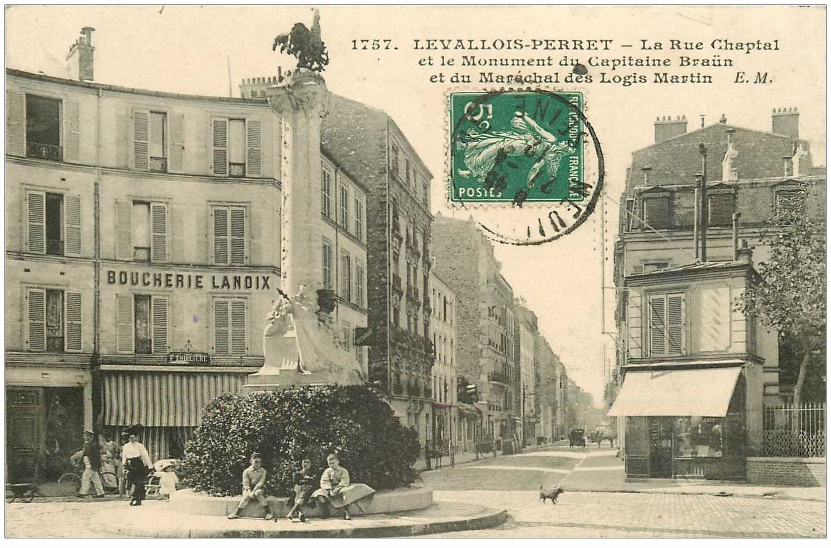 92 LEVALLOIS-PERRET. Boucherie Lanoix rue Chaptal 1912