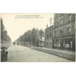 carte postale ancienne 92 LA GARENNE COLOMBES. La Poste Boulevard de la République