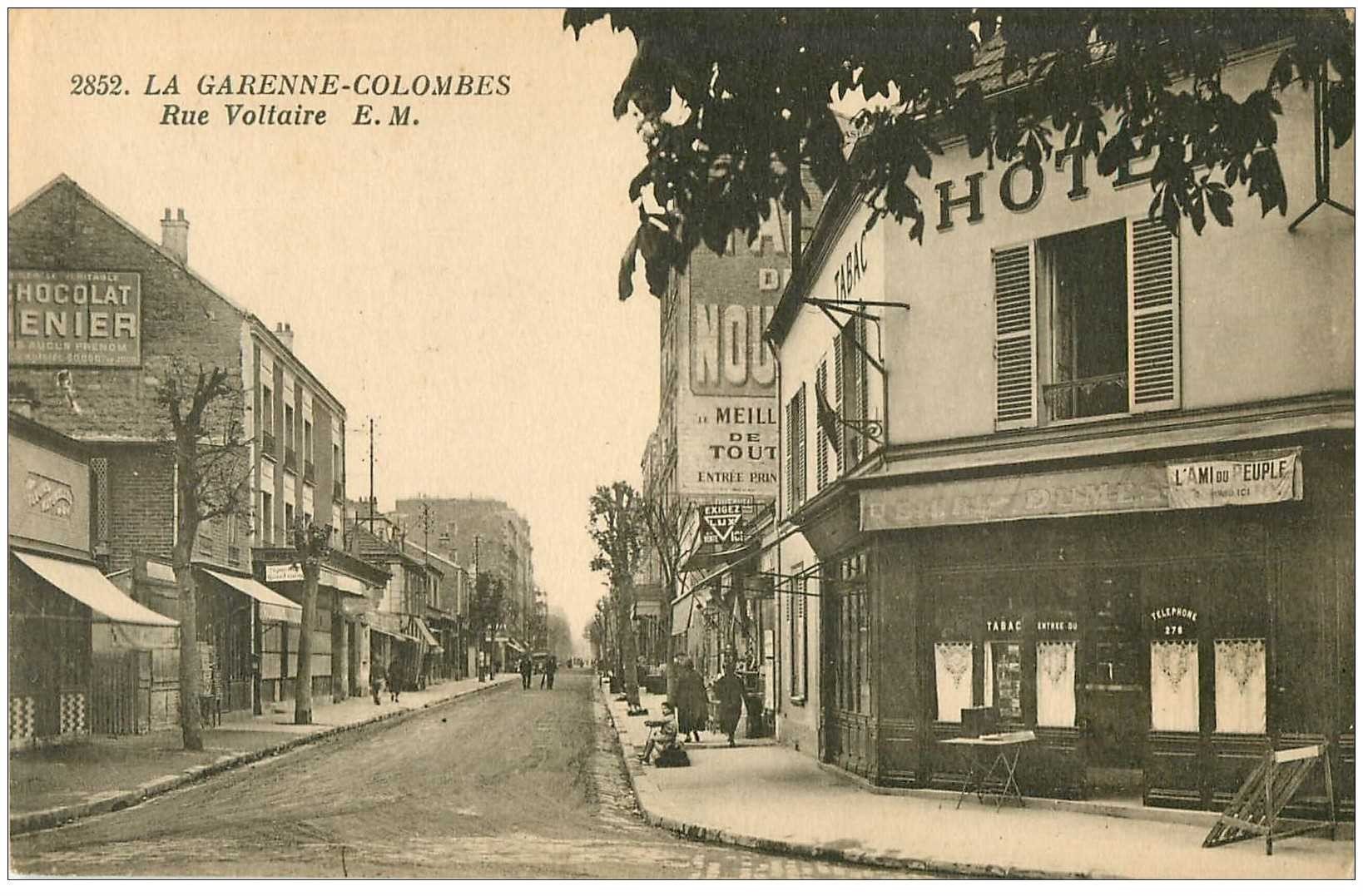 92 LA GARENNE COLOMBES. Café Tabac Hôtel rue Voltaire 1915
