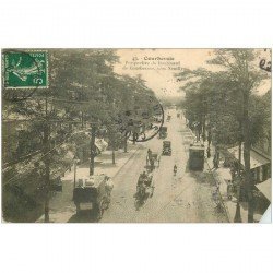 carte postale ancienne 92 COURBEVOIE. Boulevard de Courbevoie vers Neuilly 1912