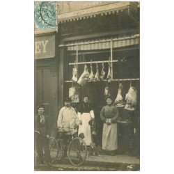 92 COURBEVOIE. Boucherie Guillaume rue de Bezons vers 1906.