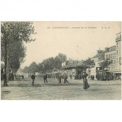 carte postale ancienne 92 COURBEVOIE. Avenue de la Défense Tramway à Impérial