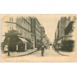 carte postale ancienne 92 CLICHY. Rue de Paris Café Richard vers 1900