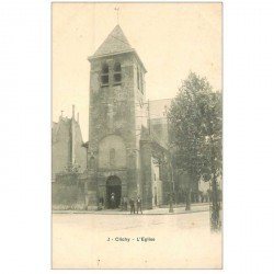 carte postale ancienne 92 CLICHY. L'Eglise vers 1900