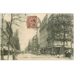 carte postale ancienne 92 CLICHY. Fruiterie Boulevard National et rue Cousin 1906