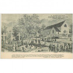 carte postale ancienne 92 CLICHY. Chapelle Notre Dame des Anges d'après Daubigny avec Pélerins