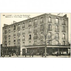 carte postale ancienne 92 CLICHY. Boulevards National et Victor Hugo Café du Cycle