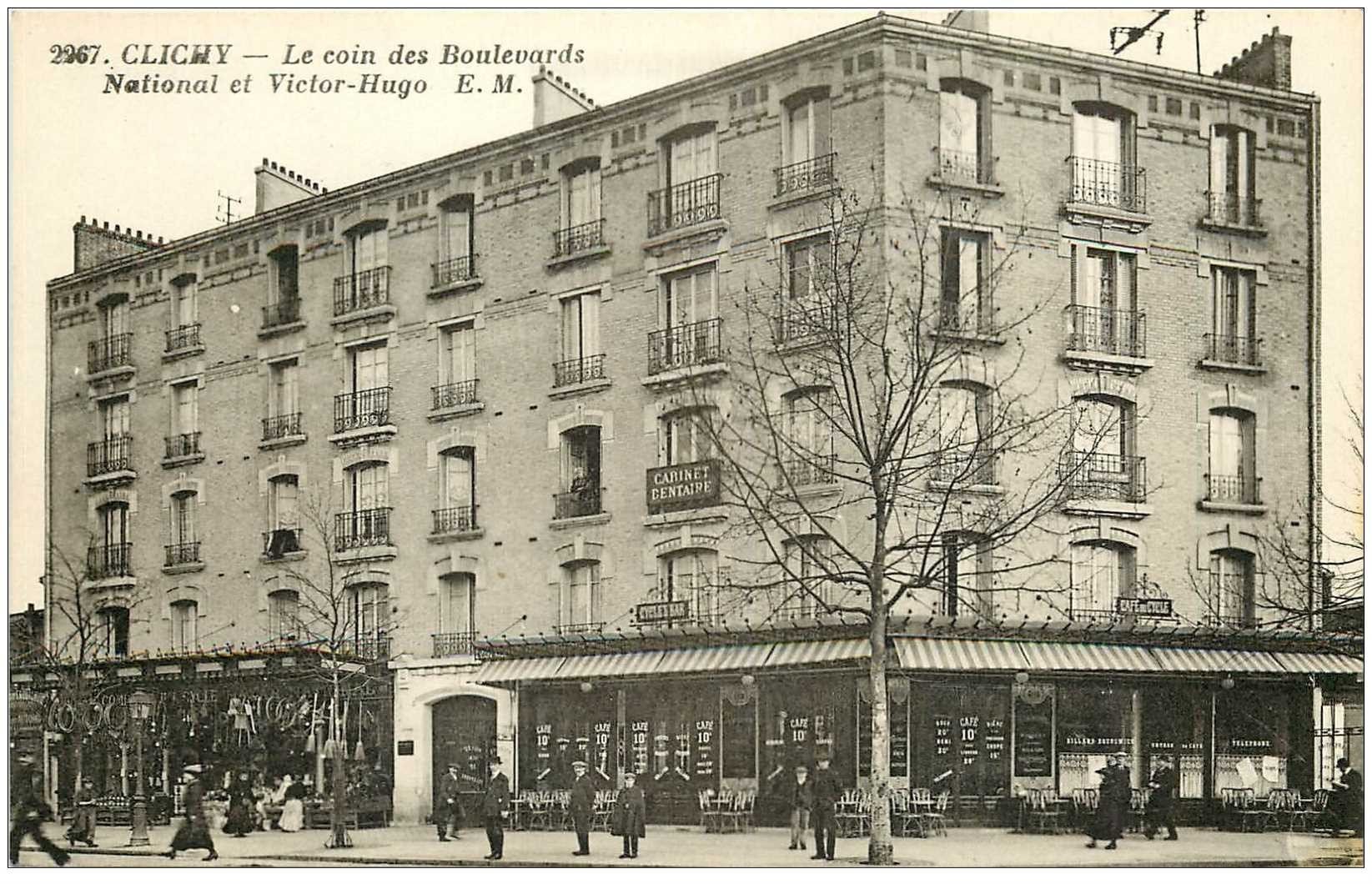 92 CLICHY. Boulevards National et Victor Hugo Café du Cycle