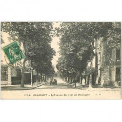 carte postale ancienne 92 CLAMART. Voiture ancienne Avenue du Bois de boulogne 1916