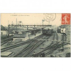 carte postale ancienne 92 CLAMART. Trains et Locomotive à la Gare et ses Quais 1910. Impeccable