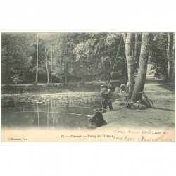 carte postale ancienne 92 CLAMART. Pêcheurs à la Ligne à l'Etang de Trivaux 1904