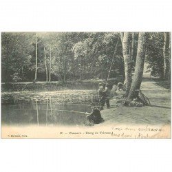carte postale ancienne 92 CLAMART. Pêcheurs à la Ligne à l'Etang de Trivaux 1904
