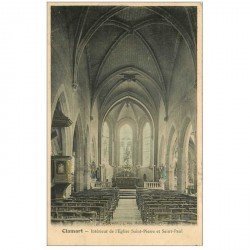 carte postale ancienne 92 CLAMART. Intérieur de l'Eglise Saint Pierre et Saint Paul 1905 colorisée. Petite coupure 1cm