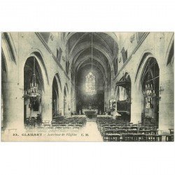 carte postale ancienne 92 CLAMART. Intérieur de l'Eglise