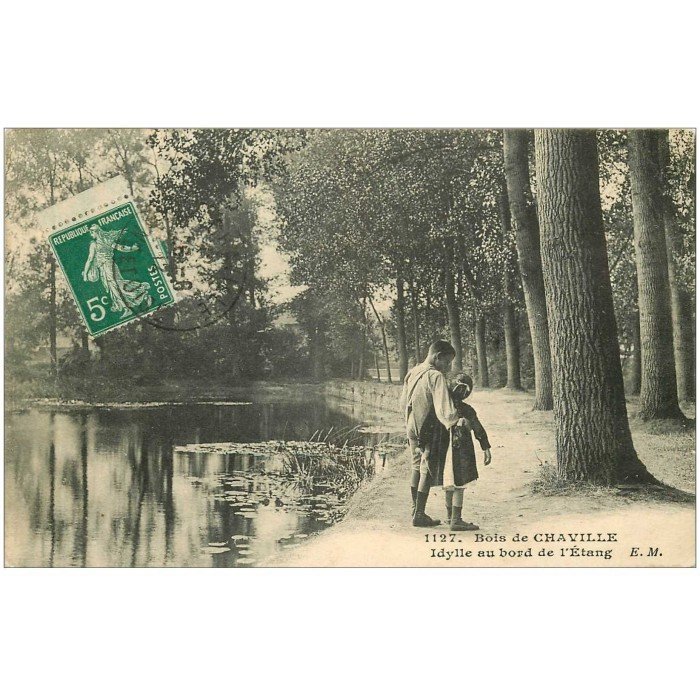 Carte Postale Ancienne Chaville, étang De Brisemiche, Années 1900, Scène De Vie