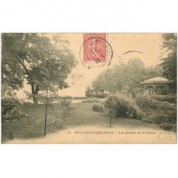 carte postale ancienne 92 BOULOGNE SUR SEINE. Kiosque à musique Jardins de la Mairie 1907