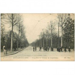 carte postale ancienne 92 BOULOGNE SUR SEINE. Avenue de Longchamps 1916