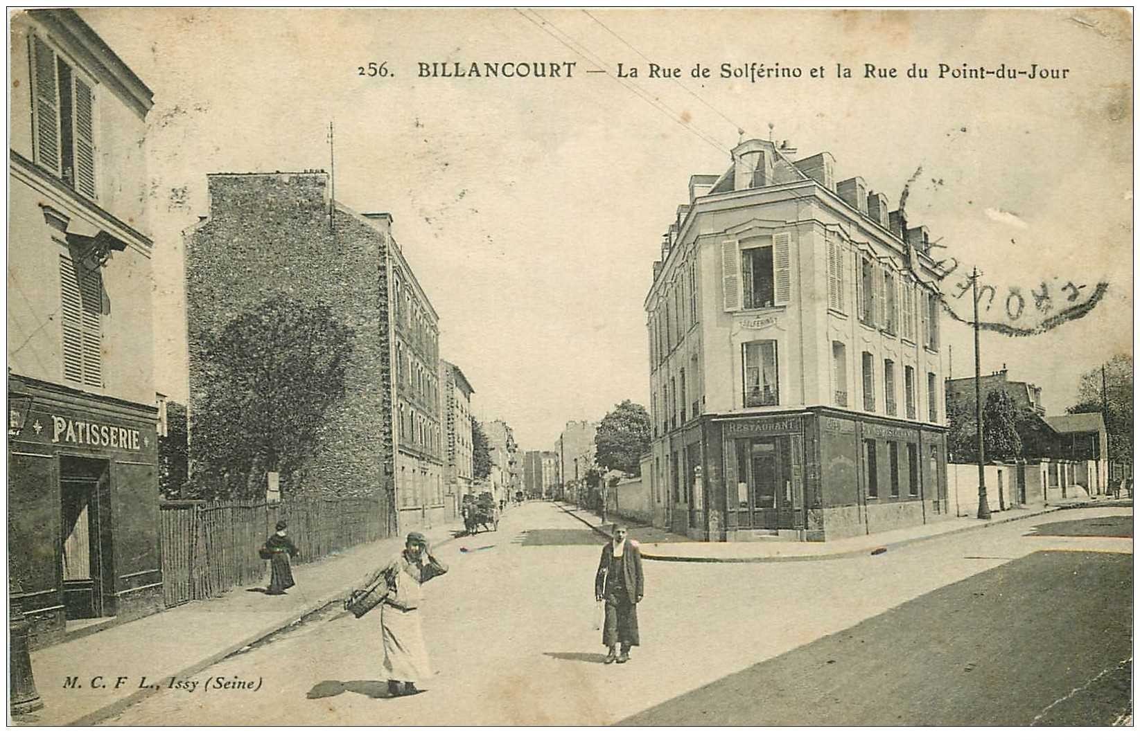 92 BILLANCOURT. Rues Solférino et du Point du Jour Restaurant et Pâtisserie