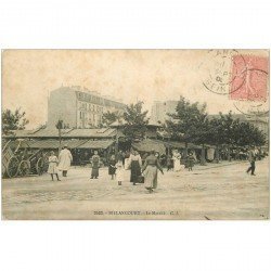carte postale ancienne 92 BILLANCOURT. Le Marché 1905