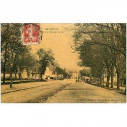 carte postale ancienne 92 BELLEVUE. Pont du Chemin de Fer. Belle carte toilée 1909