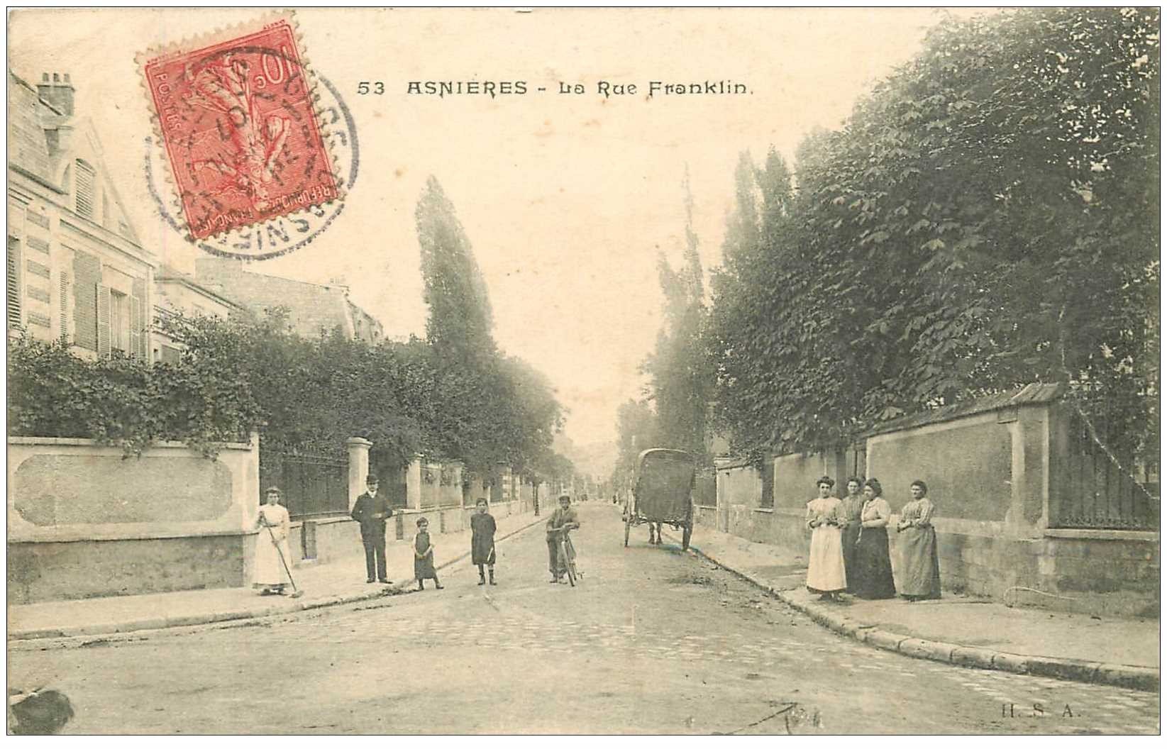 92 ASNIERES SUR SEINE. Rue Franklin 1907