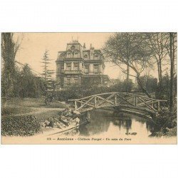 carte postale ancienne 92 ASNIERES SUR SEINE. Petit Pont de bois au Parc Château Pouget