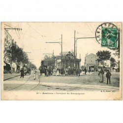 92 ASNIERES SUR SEINE. Carrefour des Bourguignons 1908 Tramway à Impérial