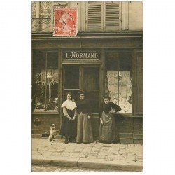 94 CHOISY LE ROI. Photo cpa d'une Mercerie Normand 18 rue du Pont 1910 Spécialité de velours
