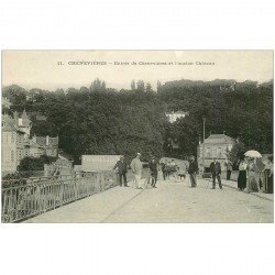 carte postale ancienne 94 CHENNEVIERES SUR MARNE. Pont ancien Château Restaurant Bainville Hostellerie Ecu de France