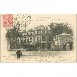 carte postale ancienne 92 SAINT CLOUD. Parc avec Restaurant du Pavillon Bleu 1903 et Poste de Police à côté de la Civette