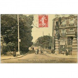 carte postale ancienne 92 MONTRETOUT. Hôtel Particulier à vendre Rue de la Guette prise du Boulevard de Versailles 1909.