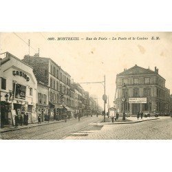 93 MONTREUIL SOUS BOIS. La Poste et Cinéma Le Casino rue de Paris 1935