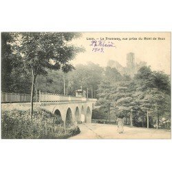 carte postale ancienne 02 LAON. Train Tramway Viaduc du Chemin de Fer Mont de Vaux 1907