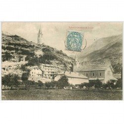 carte postale ancienne 04 JAUSIERS. Eglise et Cimetière vers 1907