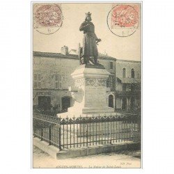 carte postale ancienne 30 AIGUES-MORTES. Statue de Saint-Louis 1908