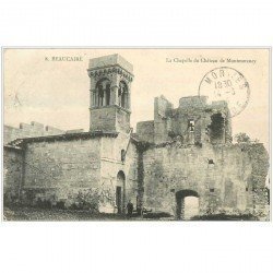 carte postale ancienne 30 BEAUCAIRE. Château de Montmorency Chapelle 1915 avec Gardien