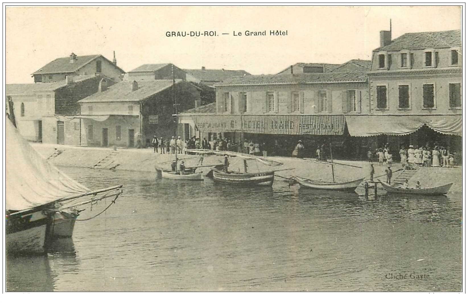 carte postale ancienne 30 LE GRAU-DU-ROI. Le Grand Hôtel 1909