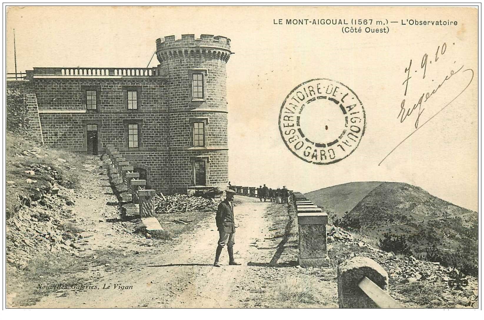 carte postale ancienne 30 LE MONT-AIGOUAL. L'Observatoire 1910