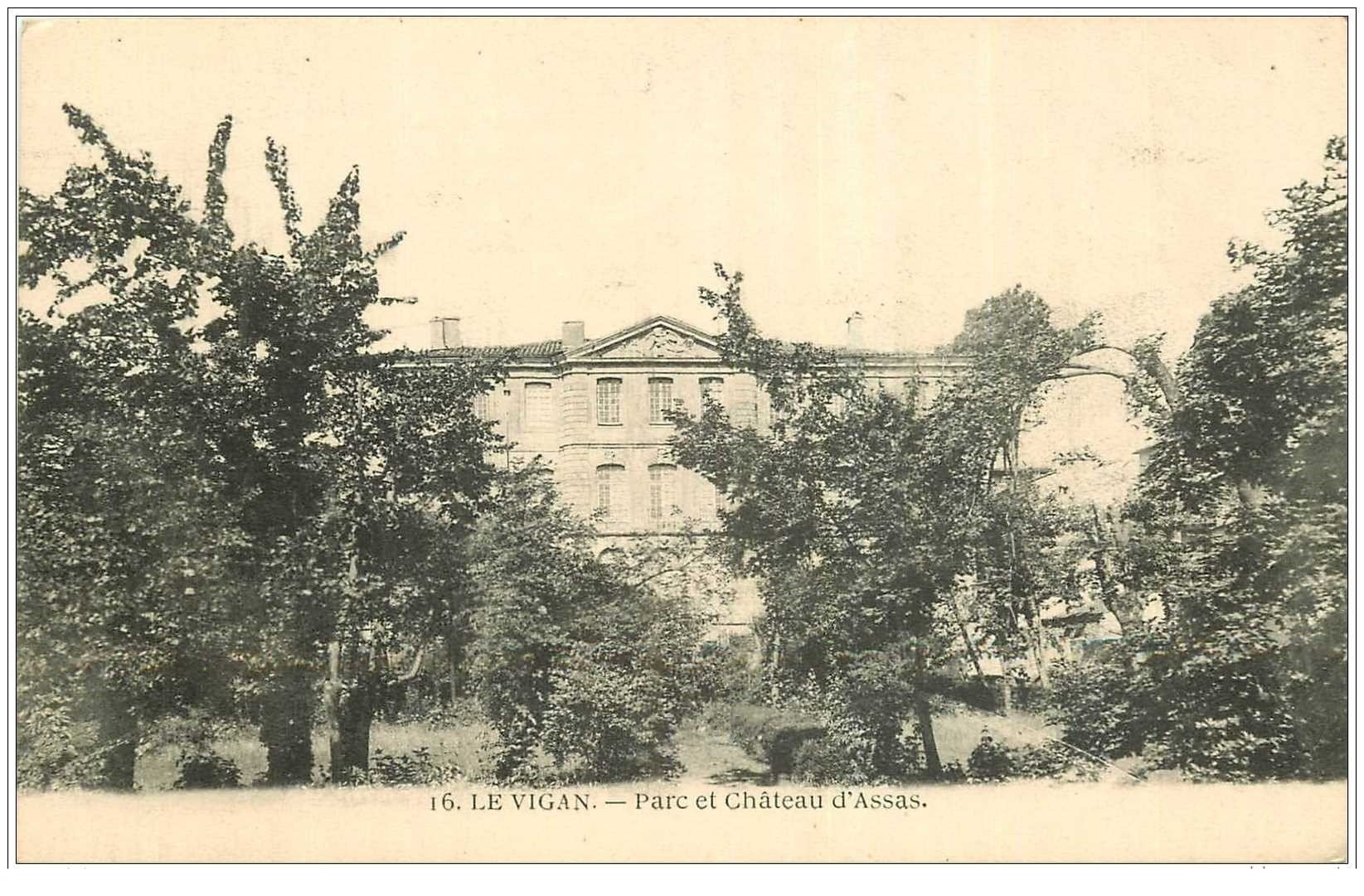 carte postale ancienne 30 LE VIGAN. Parc Château d'Assas