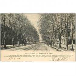 carte postale ancienne 30 NIMES. 1904 Avenue de la Gare