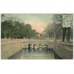 carte postale ancienne 30 NIMES. Canal de la Fontaine 1906