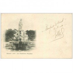 carte postale ancienne 30 NIMES. Fontaine Pradier 1904